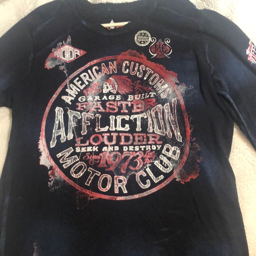 Affliction reversible long sleeve shirt